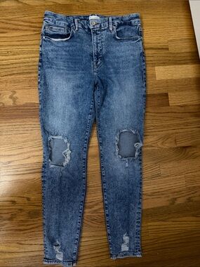 Good American Distressed Skinny Jeans Indigo